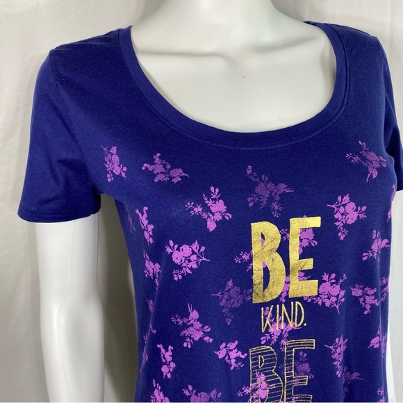 Arizona Jeans Co. Purple & Gold Be Kind Be Silly Be You Floral Tee - Picture 2 of 8